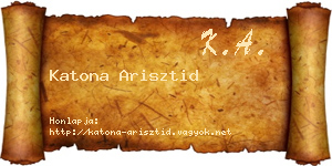 Katona Arisztid névjegykártya